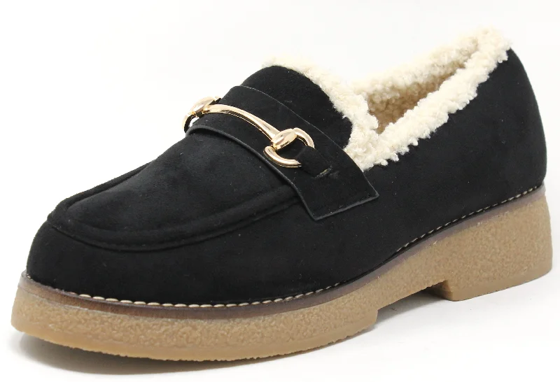 Teddy Lined Faux Suede Loafers